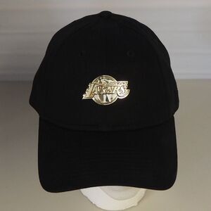 New Era 9Twenty Los Angeles Lakers Black Adjustable Hat with Gold Lakers Logo